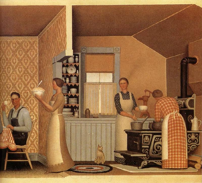Grant Wood The Thresher-s supper